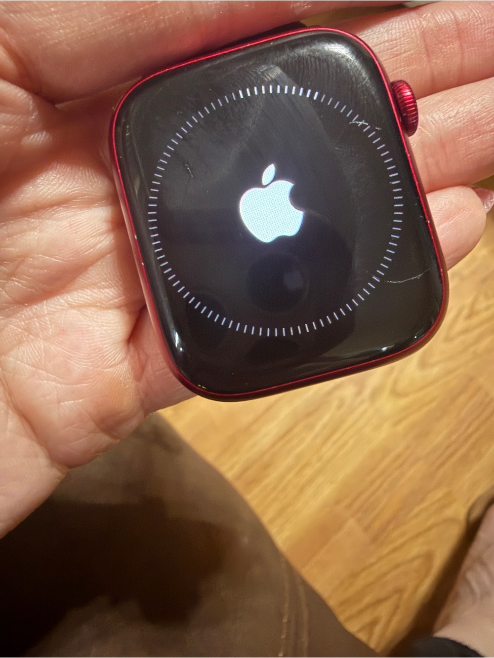 Apple Red Aluminum Smartwatch with Digital Crown